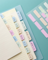 Etiqueta de página reutilizable para clasificación de archivos de cuaderno A5 B5 Etiquetas de aprendizaje de índice de color de hojas sueltas