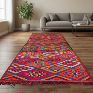 Handmade Moroccan Kilim Berber Wool Area <b>Rugs</b> Wholesale Hand Knotted Geometric Pattern Low Pile Medium Thickness Jute Backing - Product Image 2