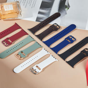 Bracelet de montre en silicone pour femmes et hommes pour Apple Series 11 10 9 8 7 6 5 4 3 2 1 Ultra, bracelet de montre en caoutchouc pour Iwatch 38-49 mm - Product Image 3