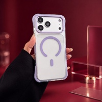 Coque de téléphone portable magnétique transparente minimaliste pour iPhone, personnalisable