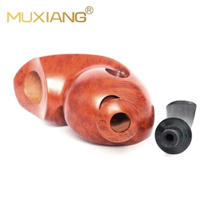 MUXIANG Handcrafted Briarwood Tobacco Pipe Conch Shape Free Style Solid Wood Flame Pattern Smoking Pipe - Product Image 4