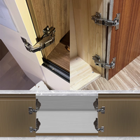Charnières d'angle à 180 degrés à fermeture amortie en fer pour portes d'armoires, idéales pour cuisines, salles de bain et ateliers