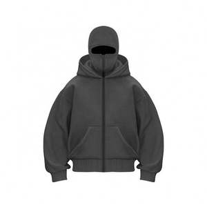 Custom Blank Full Zip up Hoodie Full <b>Face</b> <b>Mask</b> Hoodies <b>Men</b> Designer Heavyweight Zipper Hoodie Manufacturers - Product Image 3