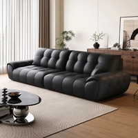 Meubles sur mesure, usine de Foshan, canapé en cuir véritable haut de gamme, style italien minimaliste élégant, nouveau modèle 2026 pour salon