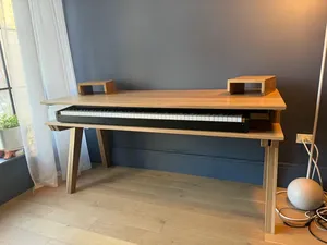 Soporte de Piano de Madera Maciza Personalizable de Dos Niveles para Teclado Digital Grande y Mesa de Teclado para Niños, Estante de Almacenamiento - Product Image 2