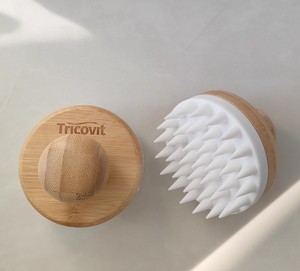 Cepillo de Silicona y Bambú para Masaje del Cuero Cabelludo, Elimina la Caspa y Estimula el Crecimiento del Cabello - Product Image 5