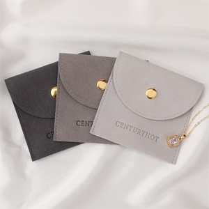 Pochette à bijoux en microfibre PUPPYSEW, 8*8cm, sac à bouton pour emballage de bijoux, pochettes à bijoux personnalisées avec logo - Product Image 1