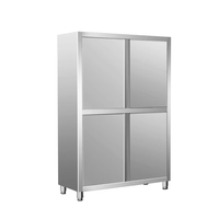 Armoire de rangement verticale en acier inoxydable commercial à 4 portes coulissantes pour cuisine, hôtel, restaurant, traiteur, taille personnalisée