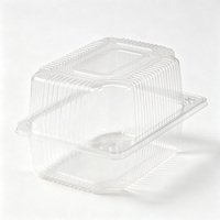 Conteneur en plastique PET avec couvercle, boîte de rangement alimentaire jetable pour supermarché, emballage pour pain, biscuits, gâteaux, emballage sous blister