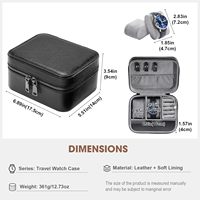 Étui de rangement en cuir PU pour montres, boutons de manchette et accessoires, sac de transport zippé pour homme