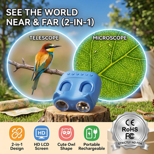 <span class=keywords><strong>Microscopio</strong></span> <span class=keywords><strong>e</strong></span> <span class=keywords><strong>Telescopio</strong></span> Digitale Professionale 2-in-1 per Bambini, 1000X HD con Schermo IPS da 2 Pollici, Giocattolo Scientifico STEM Portatile, Regalo per Ragazzi <span class=keywords><strong>e</strong></span> Ragazze - Product Image 1