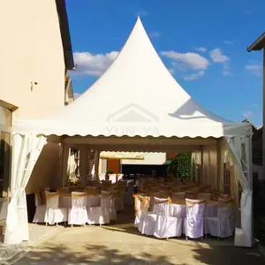 Düğün parti töreni etkinlikleri için 6x6m beyaz çatı açık sergi Pagoda Marquee çadır