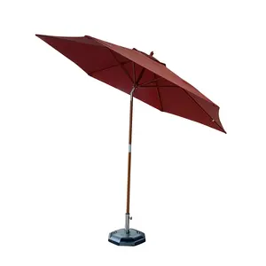 Commercial personnalisable Restaurant hôtel mur motif plage système de poulie en bois soleil parapluie extérieur pour jardin