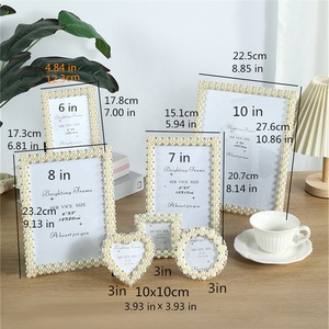 French Retro Pearl Photo <strong>Frame</strong> Table 3 6 7 8 10 Inches Heart-shaped Round <strong>Square</strong> Children's European - Product Image 1