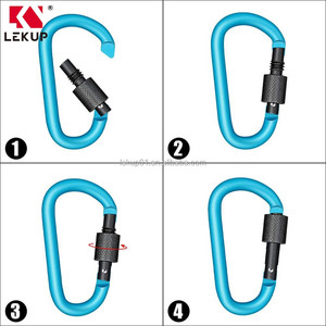 Mousqueton de sécurité en aluminium en forme de D avec ressort, attache porte-clés, anneau en D, crochet à ressort pour l'escalade - Product Image 3