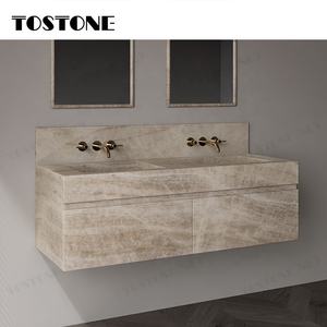 Tostone Natural Taj Mahal Marble <strong>Vanity</strong> for Understated Durable Curated Space Apartment Villas <strong>Hotel</strong> Bathroom - Product Image 2
