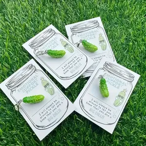 2025 Hot Bán hàng hóa khuyến mãi tình cảm hỗ trợ dưa Keychain vui nhựa dưa chuột quyến rũ với inspirational tin nhắn - Product Image 6