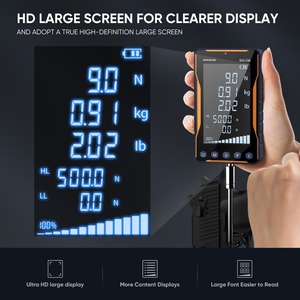 เกจวัดแรงดิจิตอล 500N พร้อมหน้าจอขนาดใหญ่พิเศษและตัวอักษรขนาดใหญ่สำหรับการทดสอบการดึง-กด วัดแรงดึงไกปืน ความแม่นยำ 0.5% - Product Image 4