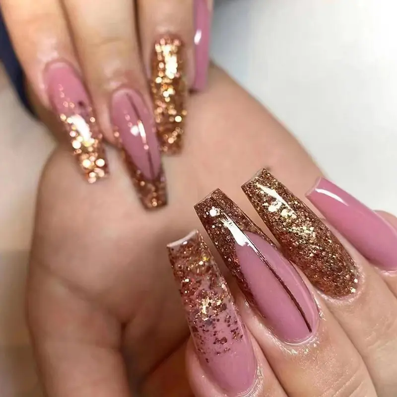 Naixi Luxury New Trendy Long Ballerina Design Press On Nails personalizzato Private Label unghie artificiali imballaggio unghie finte