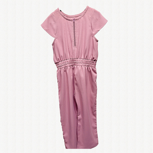 Tuta minimalista personalizzata tuta estiva monopezzo tinta unita vestiti famiglia <span class=keywords><strong>madre</strong></span> e bambino comoda tuta grigia - Product Image 5