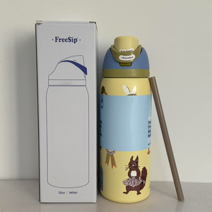 Bouteille d'eau isotherme réutilisable à double paroi en acier inoxydable 24/32 oz, à large ouverture, pour la gym, le sport et le vélo - Product Image 3