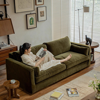 Canapé en velours de style français, modulaire moderne en tissu, fauteuil sectionnel lavable pour hôtel de luxe, villa, projet de salon