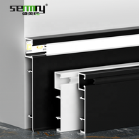 Plinthe LED en aluminium moderne pour éclairage décoratif de couloir d'hôtel, profil de bordure murale et de sol