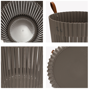 Poignée en <span class=keywords><strong>cuir</strong></span> ronde colorée panier de rangement de blanchisserie utilisation en plastique de salle de bain pour nettoyer les vêtements sales - Product Image 6