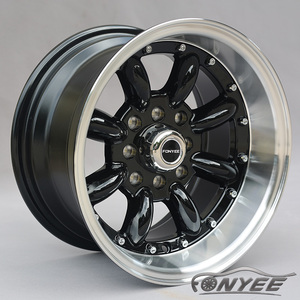 Fonyee Deep Dish Noir Multi Rayons 8 Trous Hoecos 13 Pouces 4x10 0/114.3 ET -7 Auto Rines Mag Jantes En Alliage Jantes De Voiture pour Mitsubishi - Product Image 2