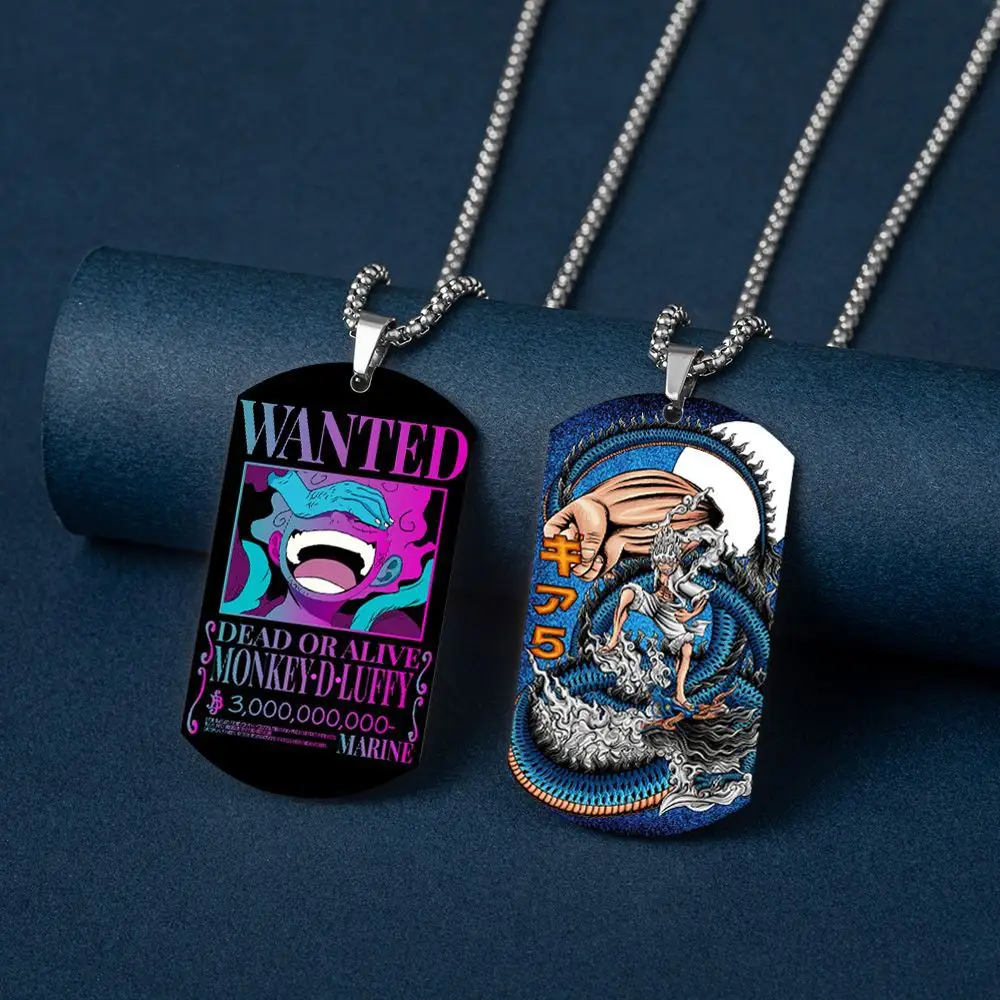 Wholesale Japan Zoro Luffy 3 Billion Reward Wanted Piratesreward Stainless Steel One Piece Anime Pendant Necklace for Men