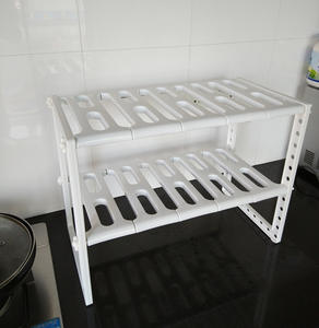 10 panneau réglable sous évier organisateur armoires de cuisine salle de bain étagère de rangement réglable étagère <span class=keywords><strong>extensible</strong></span> - Product Image 1
