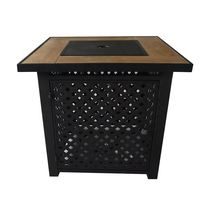 Table d'extérieur avec réservoir de stockage en acier Fire Pit Table à plat