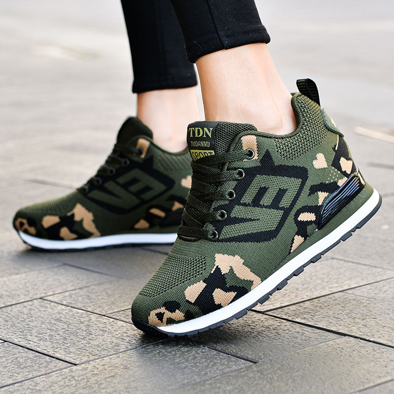 Sneakers moda donna casual 35-42 scarpe montanti mimetiche Hot