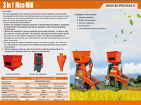 Reismühle mit Entsteinungsvibrationssieb, Benzinmotor, Reishülsenentferner für den landwirtschaftlichen Einsatz, Reismühlenanlage
