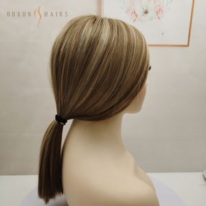 העליון משי פאות רפואיות עם עור סיליקון 100% שיער אירופאי קשור ביד, תותבת גולגולת מותאמת אישית עבור alopecia ו- - Product Image 3