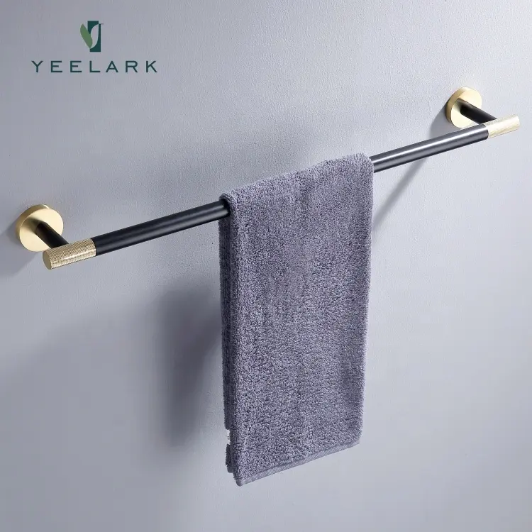 Single Towel Rail Bathroom Accessories Towel Rack Matte Black Stainless Steel Bath Towel Bar