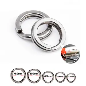 Top Right AC303 anello diviso a doppio cerchio accessori per la pesca anello diviso a doppio cerchio in acciaio ad alto tenore di carbonio anelli piatti a doppia spaccatura