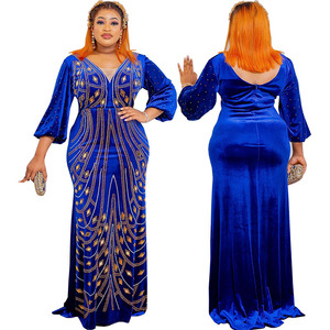 Robes <span class=keywords><strong>de</strong></span> Soirée en Velours Style <span class=keywords><strong>Africain</strong></span> pour Femmes, Robe Longue <span class=keywords><strong>de</strong></span> Luxe à Diamants, Tenues <span class=keywords><strong>de</strong></span> Cérémonie pour Mariages et Fêtes en Turquie - Product Image 2