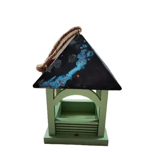 2024 BSCI new design top quality metal roof wood bird feeder bird nest box wild bird house for sale