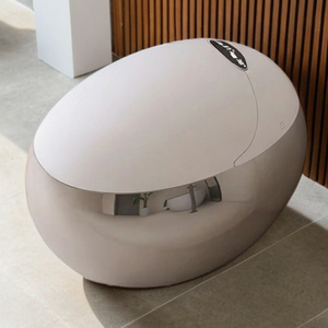 WC intelligent de luxe au design moderne, plaqué or, haute qualité, type siphon intelligent, à poser au sol, télécommande - Product Image 1