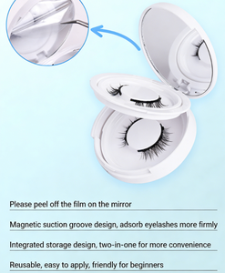 <span class=keywords><strong>Faux</strong></span> <span class=keywords><strong>cils</strong></span> magnétiques 3D synthétiques doux semi-faits à la main, réutilisables, format voyage, 2 paires avec pinces - Product Image 4