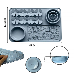 Rectangular Multi-functional Pet Licking <b>Mat</b> Silicone 3 in 1 Pet Licking <b>Mat</b> Multifunctional Slow Food Plate - Product Image 2