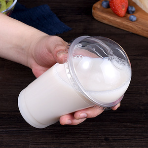 Disposable Pet Cup Lid 90 95mm Diameter Hemispherical Flat Tall Milk Tea Beverage Lid - Product Image 2