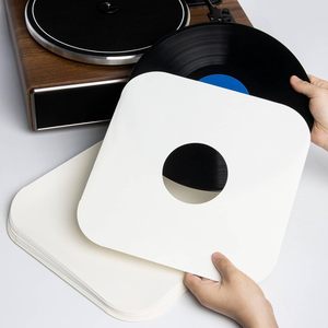 Fundas interiores de discos de vinilo de papel Kraft blanco de 100 quilates y 12 pulgadas, portadas de álbumes con esquinas redondas para 33 RPM - Product Image 1