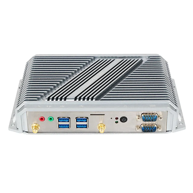 Zeroone J4125 Quad Core Mini PC 4 RS232, komputer kecil LINUX sistem Barebone Fanless Mini PC Industri