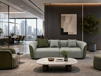 Muebles de Oficina de Diseño Moderno en Madera, Proveedor Directo, Juego de Sofás de Cuero PU para Sala de Estar, Hogar, Hotel, Oficina, Hospital