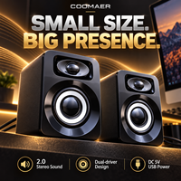 Speaker Komputer Multimedia 3W*2 Speaker PC Berkabel Speaker Input Aux 3.5Mm Bertenaga USB untuk Laptop Desktop Gaming