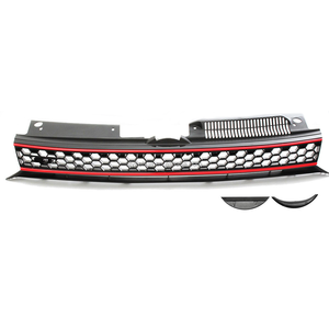 Nouvelle <span class=keywords><strong>calandre</strong></span> noire en nid d'abeille sans <span class=keywords><strong>logo</strong></span> pour <span class=keywords><strong>Volkswagen</strong></span> Golf GTI MK6 2009-2013, avant sans <span class=keywords><strong>logo</strong></span> - Product Image 2