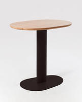 Table de salle à manger ronde moderne en bois avec base métallique pour la restauration, personnalisation possible