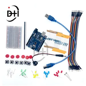 UNO R3 için başlangıç kiti Mini Breadboard LED Jumper tel düğme Arduino için Diy kiti okul eğitim Lab